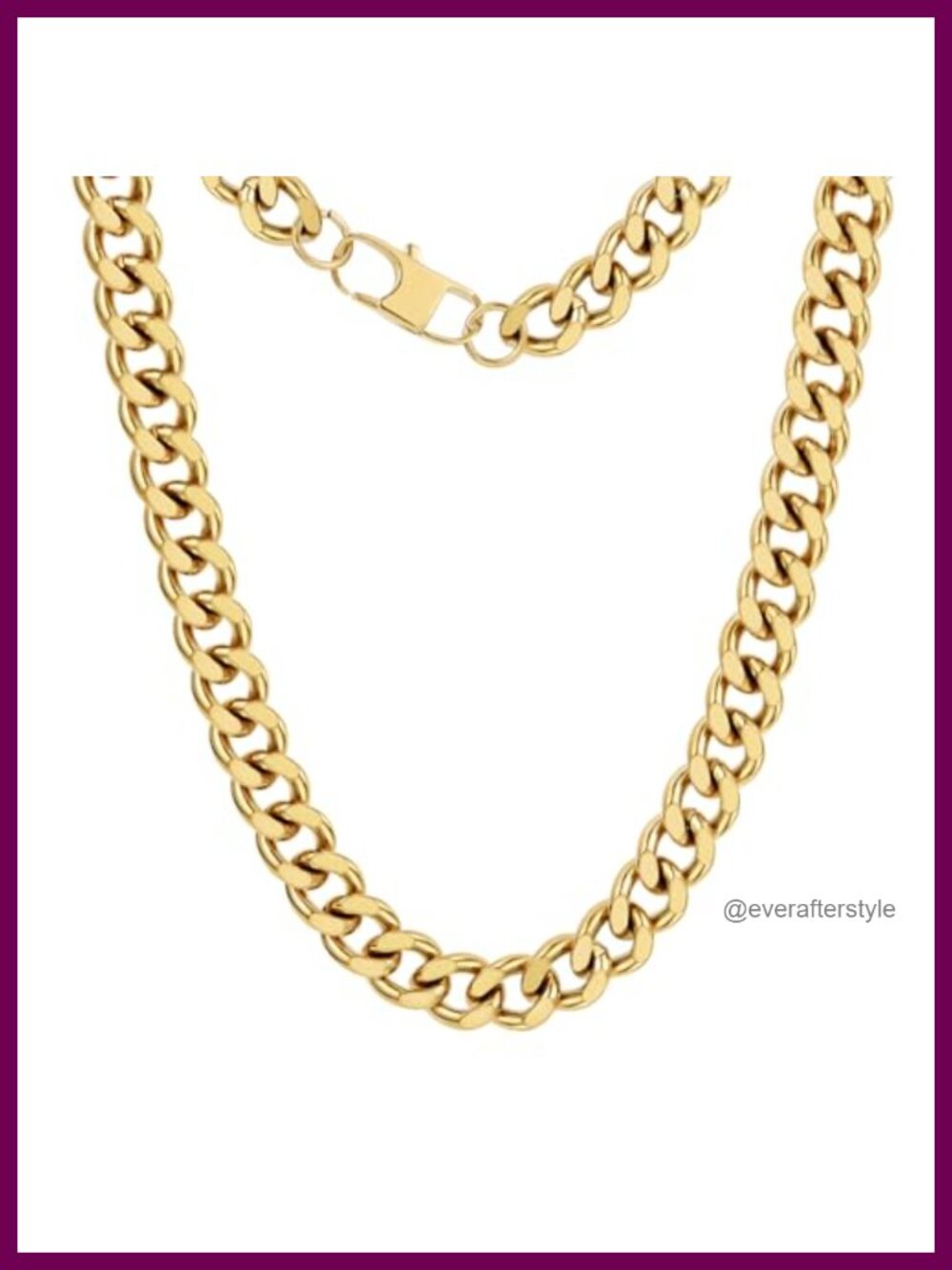 14k Gold Plated Stainless Steel Cuban Link Chain Necklace Women